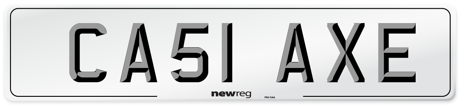 CA51 AXE Number Plate from New Reg